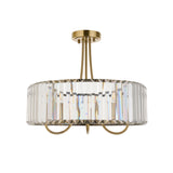 Endon Visconti 3lt Semi Flush Antique Brass & Glass