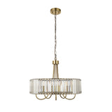 Endon Visconti 5lt Chandelier In Antique Brass & Glass