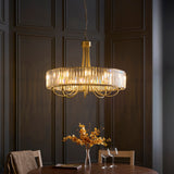 Endon Visconti 8lt Chandelier In Antique Brass & Glass