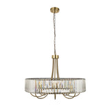 Endon Visconti 8lt Chandelier In Antique Brass & Glass