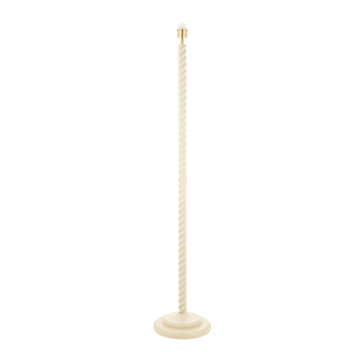 Endon Twist Floor base Satin almond white paint & antique brass plate