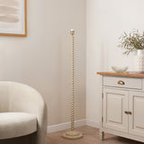 Endon Twist Floor base Satin almond white paint & antique brass plate