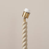 Endon Twist Floor base Satin almond white paint & antique brass plate