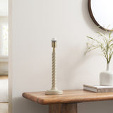 Endon Twist Table Base Satin almond white paint & antique brass plate