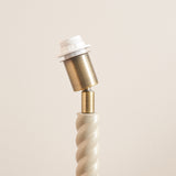 Endon Twist Table Base Satin almond white paint & antique brass plate