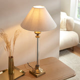 Endon Avebury & Avalon Table Lamp Antique Brass & Fabric