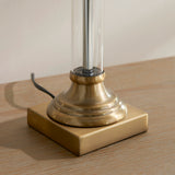 Endon Avebury & Avalon Table Lamp Antique Brass & Fabric