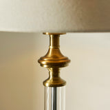 Endon Avebury & Avalon Table Lamp Antique Brass & Fabric