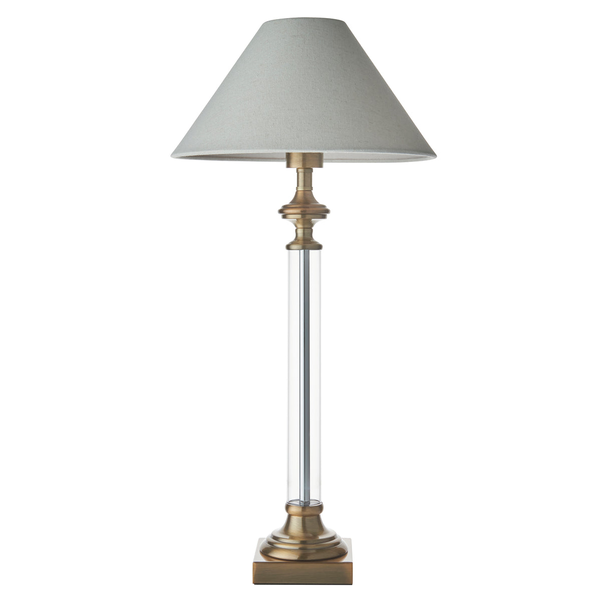 Endon Avebury & Avalon Table Lamp Antique Brass & Fabric
