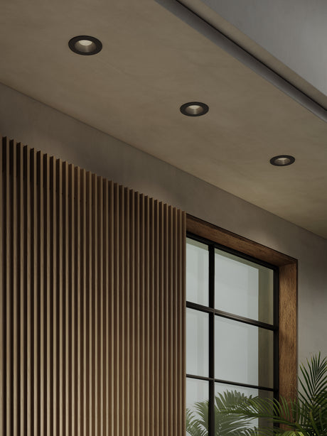 Astro Kos Recessed Textured Black Outdoor Downlight