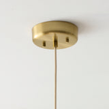 Endon Isabella Pendant Brushed aged brass plate & vintage white fabric