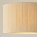 Endon Noah Pendant Cream cotton & brushed brass plate