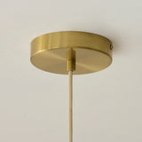 Endon Noah Pendant Cream cotton & brushed brass plate