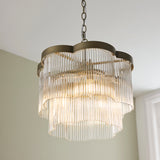 Endon Lucille 3lt Pendant Antique brass & clear glass