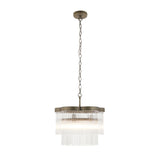 Endon Lucille 3lt Pendant Antique brass & clear glass