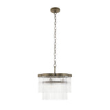 Endon Lucille 3lt Pendant Antique brass & clear glass