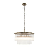 Endon Lucille 5lt Pendant Antique brass & clear glass