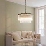 Endon Lucille 5lt Pendant Antique brass & clear glass