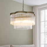Endon Lucille 5lt Pendant Antique brass & clear glass