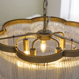 Endon Lucille 5lt Pendant Antique brass & clear glass