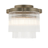 Endon Lucille Flush Antique brass & clear glass