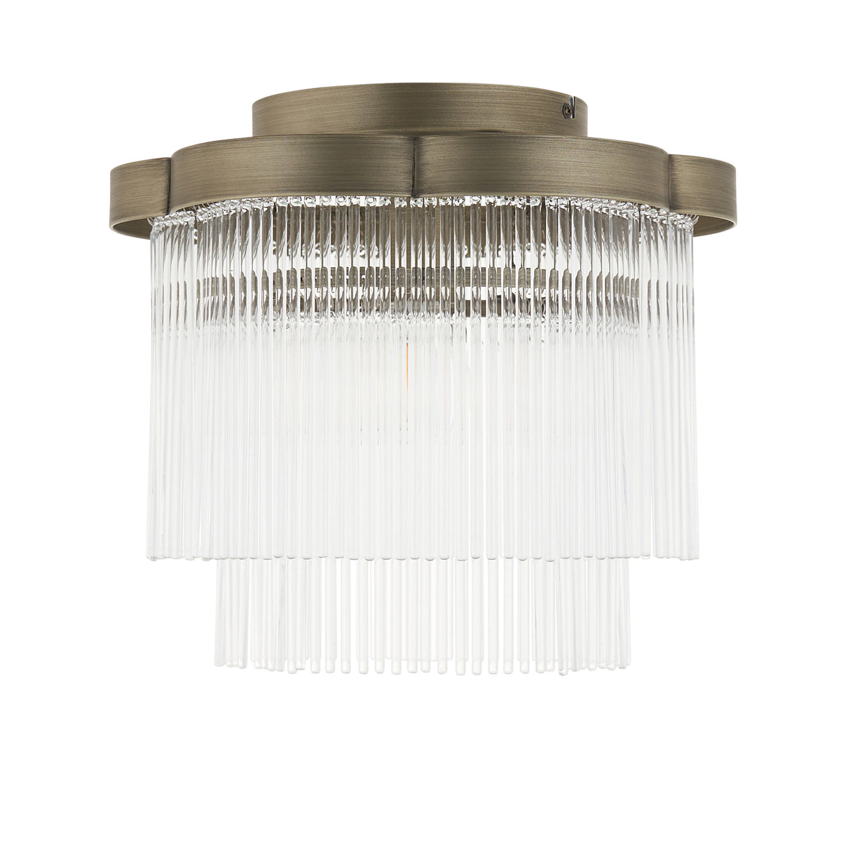 Endon Lucille Flush Antique brass & clear glass