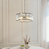 Endon Ridgeton Scallop 5lt Pendant Antique brass plate & clear ribbed glass