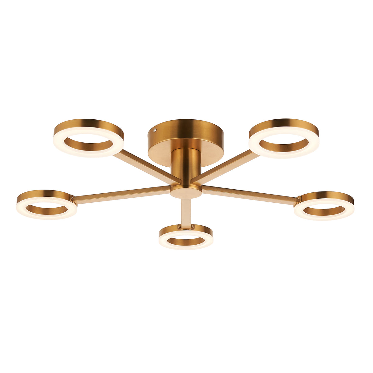 Endon Scout 5lt Semi Flush Warm brass plate & frosted pc