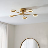 Endon Scout 5lt Semi Flush Warm brass plate & frosted pc