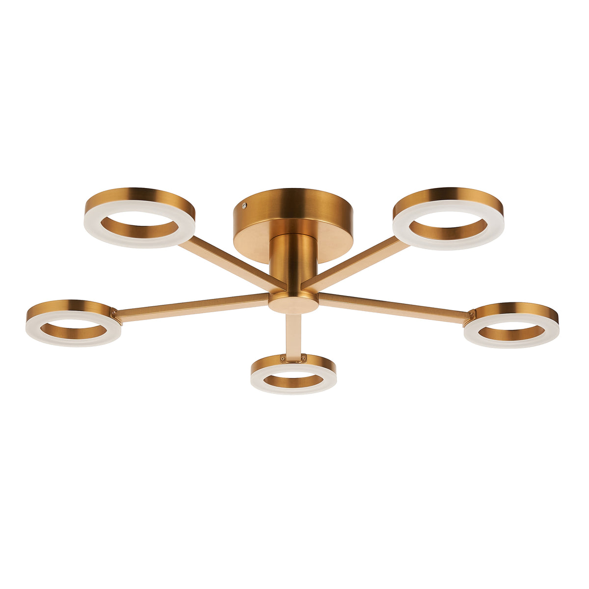 Endon Scout 5lt Semi Flush Warm brass plate & frosted pc