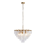 Endon Loretta 5lt Pendant Brushed aged brass plate & clear bubble glass
