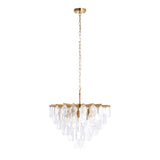 Endon Loretta 5lt Pendant Brushed aged brass plate & clear bubble glass