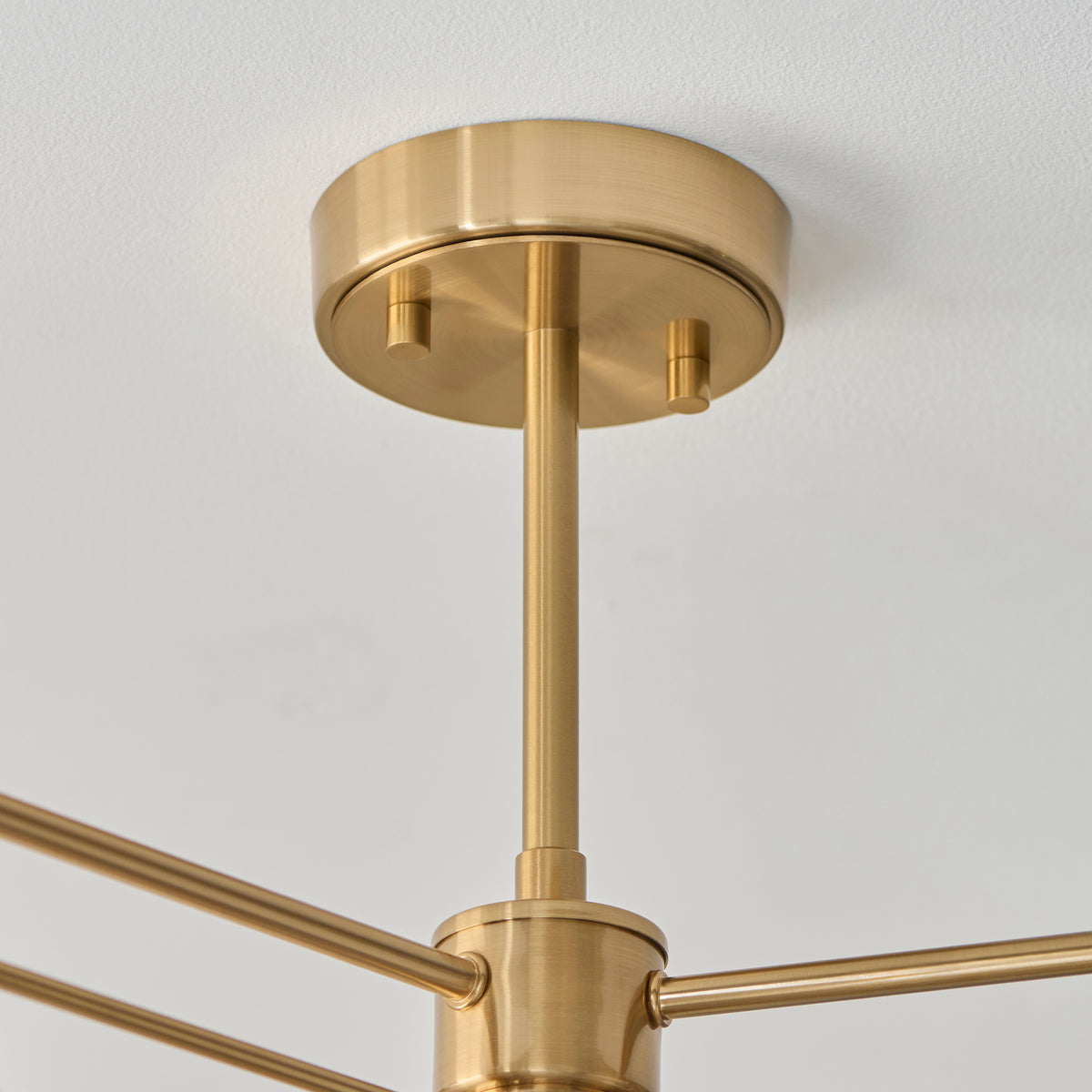 Endon Wallbridge 3lt Semi Flush Brushed aged brass plate & natural linen
