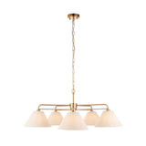Endon Wallbridge 5lt Pendant Brushed aged brass plate & natural linen