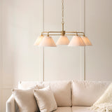Endon Wallbridge 5lt Pendant Brushed aged brass plate & natural linen