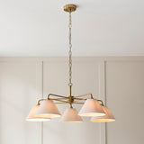 Endon Wallbridge 5lt Pendant Brushed aged brass plate & natural linen