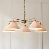 Endon Wallbridge 5lt Pendant Brushed aged brass plate & natural linen