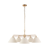 Endon Wallbridge 5lt Pendant Brushed aged brass plate & natural linen