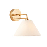 Endon Wallbridge Wall Brushed aged brass plate & natural linen