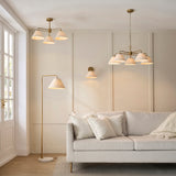 Endon Wallbridge Wall Brushed aged brass plate & natural linen