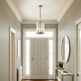 Endon Hebden 3lt Pendant Antique brass plate & clear glass