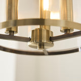 Endon Hebden 3lt Pendant Antique brass plate & clear glass