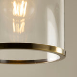 Endon Hebden Pendant Antique brass plate & clear glass