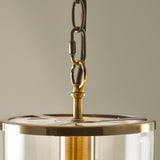 Endon Hebden Pendant Antique brass plate & clear glass