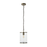 Endon Hebden Pendant Antique brass plate & clear glass