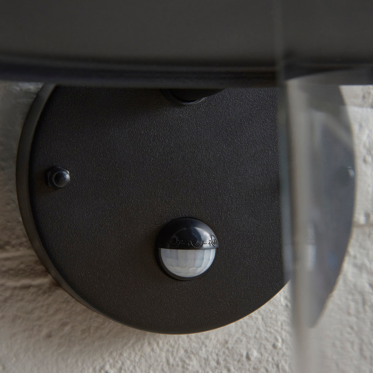 Endon Thornton PIR Wall Matt black & clear glass