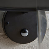 Endon Thornton PIR Wall Matt black & clear glass