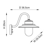 Endon Thornton PIR Wall Matt black & clear glass