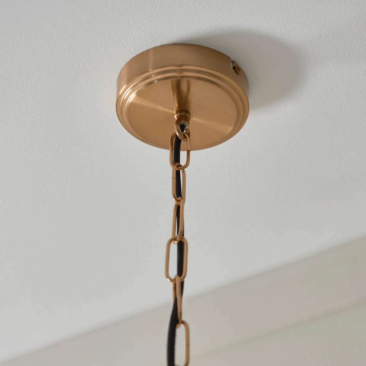 Endon Ashcroft Pendant Brushed aged brass plate & clear glass