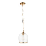 Endon Ashcroft Pendant Brushed aged brass plate & clear glass